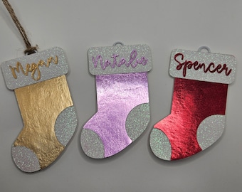 Christmas Stocking Gift Tag | Planner Paperclip| Christmas present decor| Christmas Stocking Bookmark |personalization available