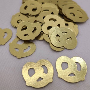 Gold Pretzel Confetti | Pretzel Day | Beer and Pretzels | Football Party| Pretzel Table Throw (75 pieces)