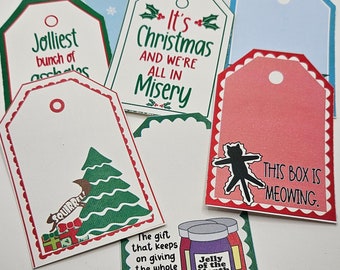 Hand drawn National Lampoon Christmas Vacation inspired Gift Tags | Christmas Tags Instant Downloads| Christmas Digital Download Gift Tags