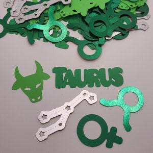 TAURUS Astrological Confetti| Zodiac Table Throw| Horoscope Birthday (100 pieces)