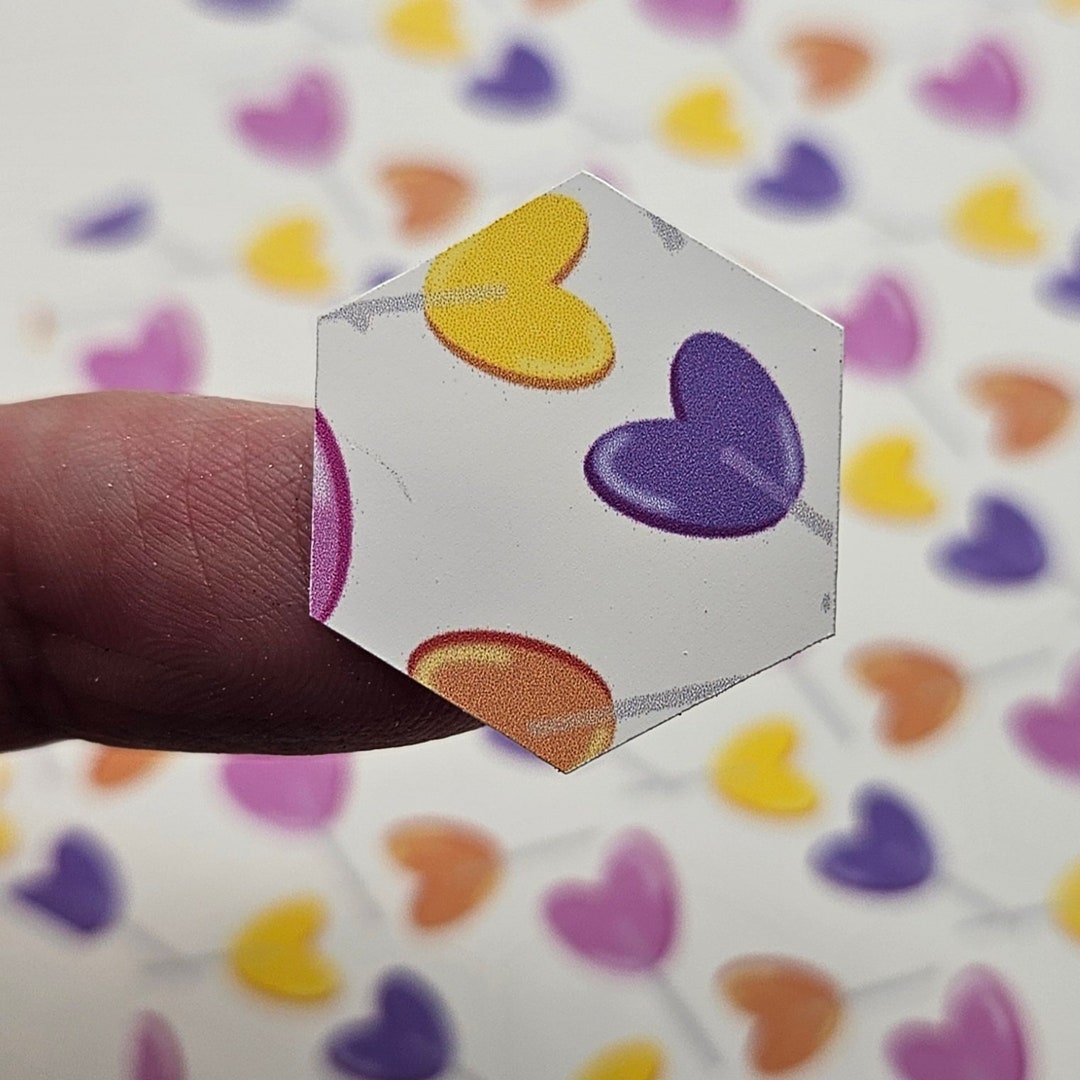 Hexagon Heart Lollipop Continuous Pattern Stickers|honeycomb Journal ...