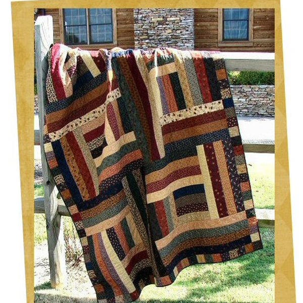 Log Cabin Quilt Pattern With Jelly Roll Etsy