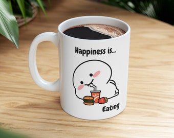 Happiness Coffee Mug, Tea Mug - Gift, Gift for Her, Gift for Him, Birthday Gift, Anniversary Gift, Funny meme, Quby, Pentol (11oz, 15oz)