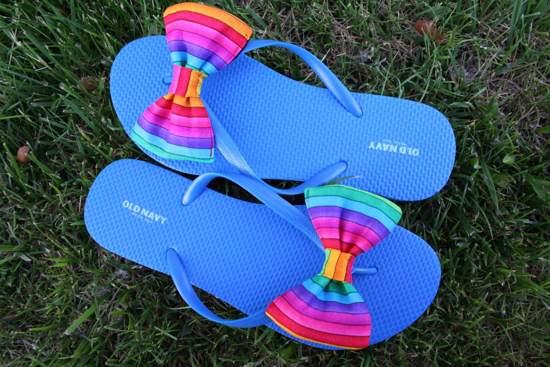 Rainbow Flip Flop Sandals Licensed Fabric Handmade to Your Etsy
