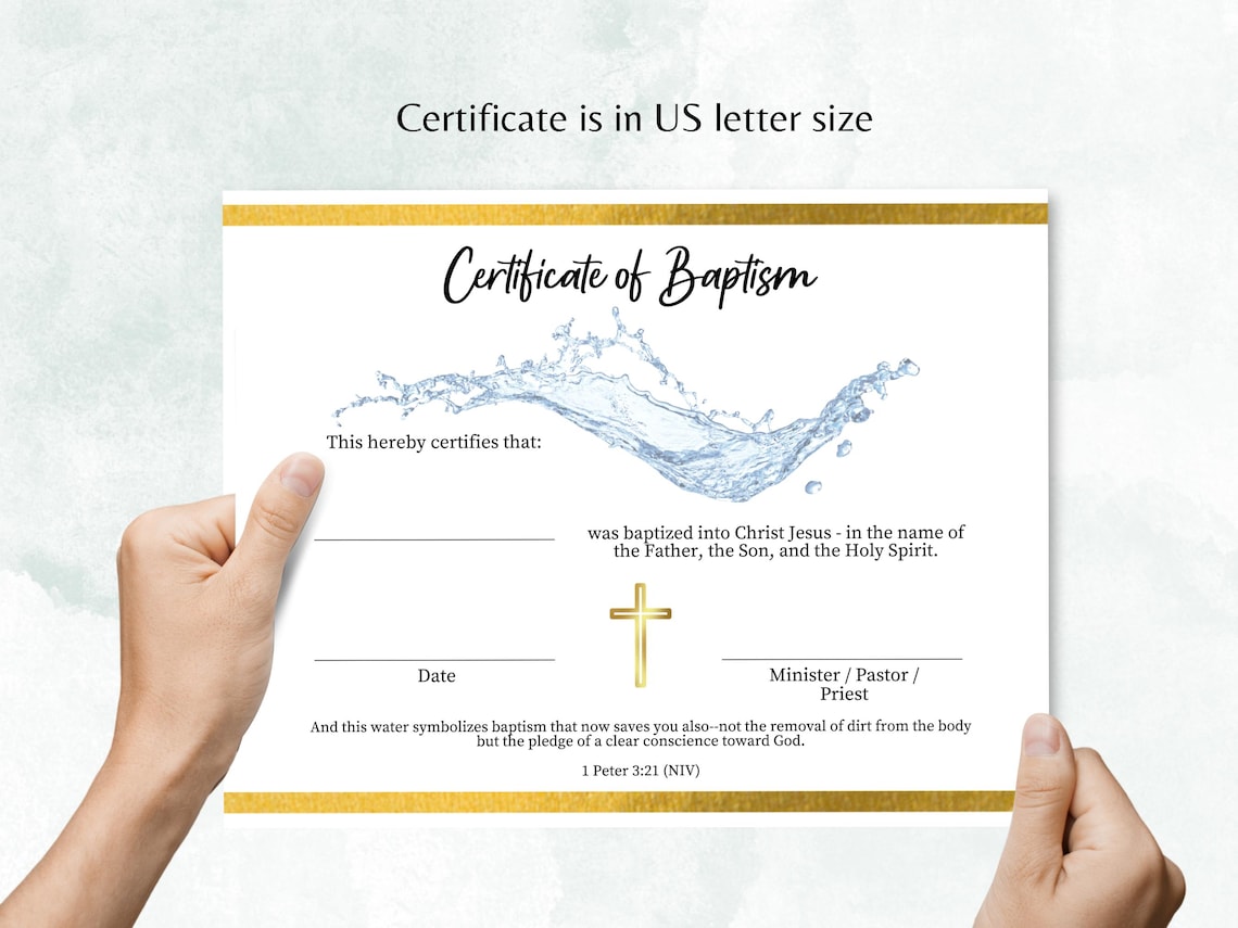 Image 8 for Christian Baptism Certificate Template