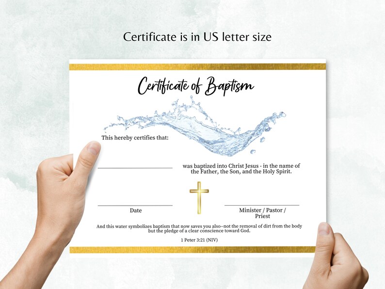 Certificate of Baptism Printable, Printable Baptism Certificate ...