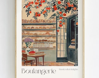 French Pastries Watercolor Art Print, Cafe Wall Decor, Boulangerie Watercolor Illustration, Sweets Food Art Gift
