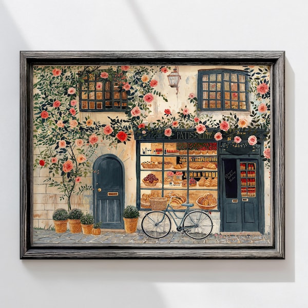 Kunstdruck für die Küche - Paris Bäckerei, Französische Patisserie, Café, Geschenk für Sie, Esszimmer Wandbild, Paris Poster