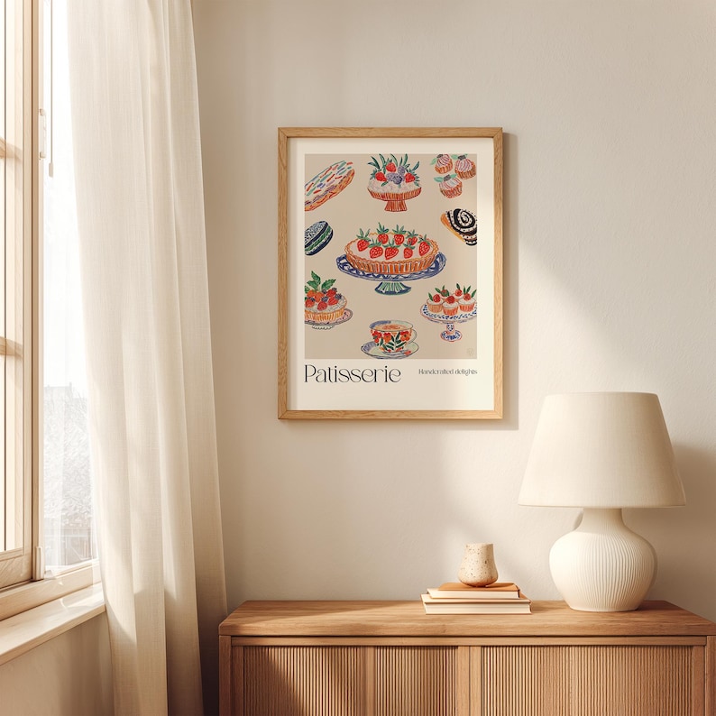 French Boulangerie Watercolor Art Print – Cafe Wall Decor, Pastries Watercolor Illustration image 5