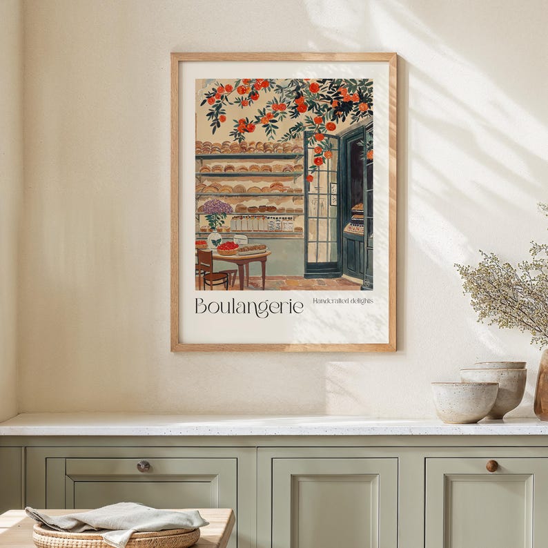 French Boulangerie Watercolor Art Print – Cafe Wall Decor, Pastries Watercolor Illustration image 3