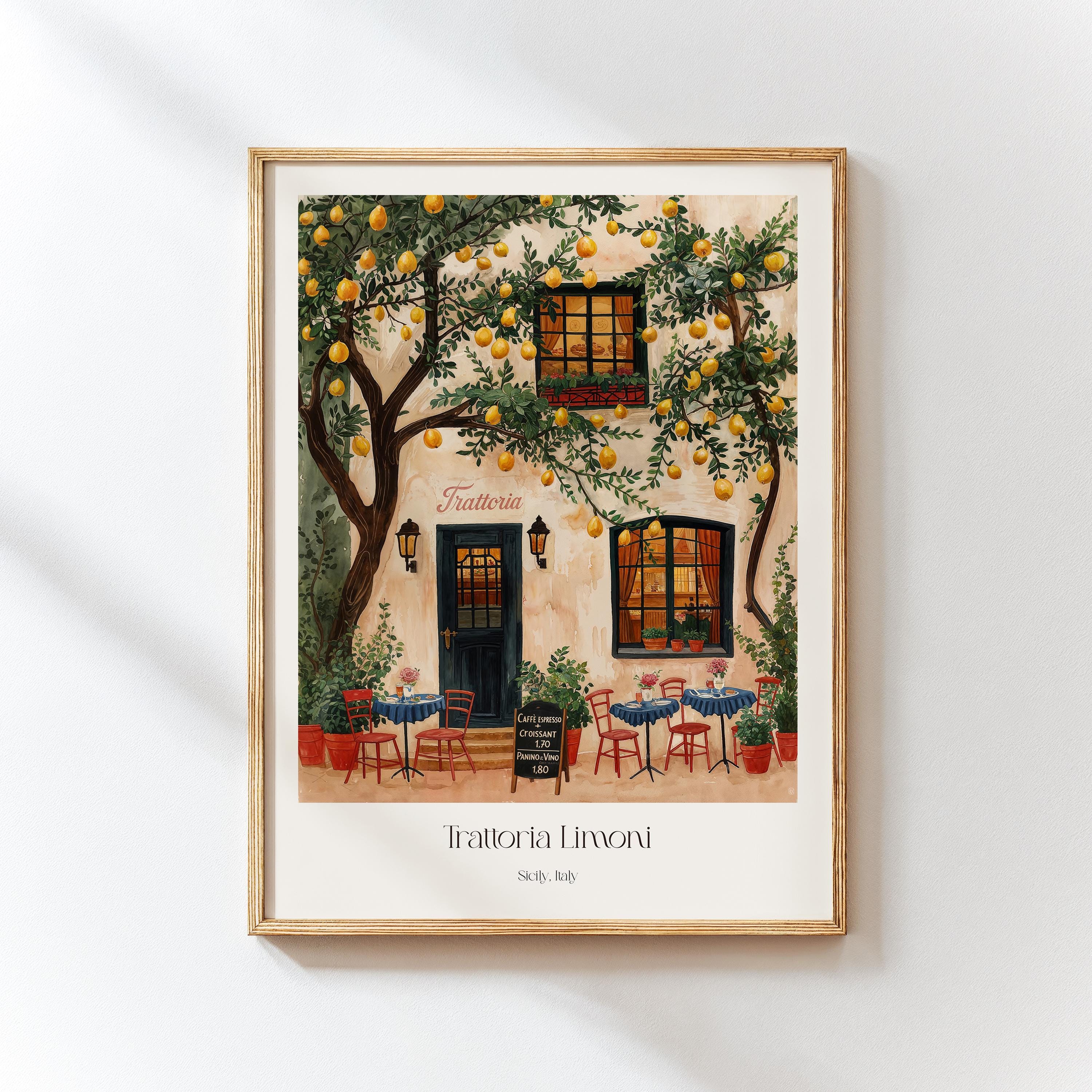 300 mediterranean kitchen posters bundle, retro café... Italian Kitchen Wall Art, Lemon Trattoria Print, Mediterranean Cafe ...