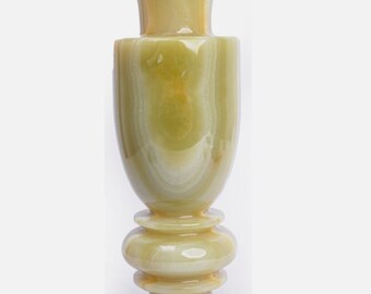 natural green onyx handmade vase, height = 12", diameter = 4", 1 piece