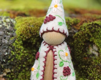 Blackberry Gnome Peg Doll - Vegan