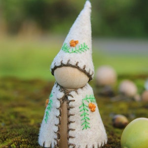 Pinecone Gnome Peg Doll Vegan image 1