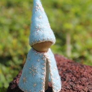 Snowflake Gnome Peg Doll Vegan image 3