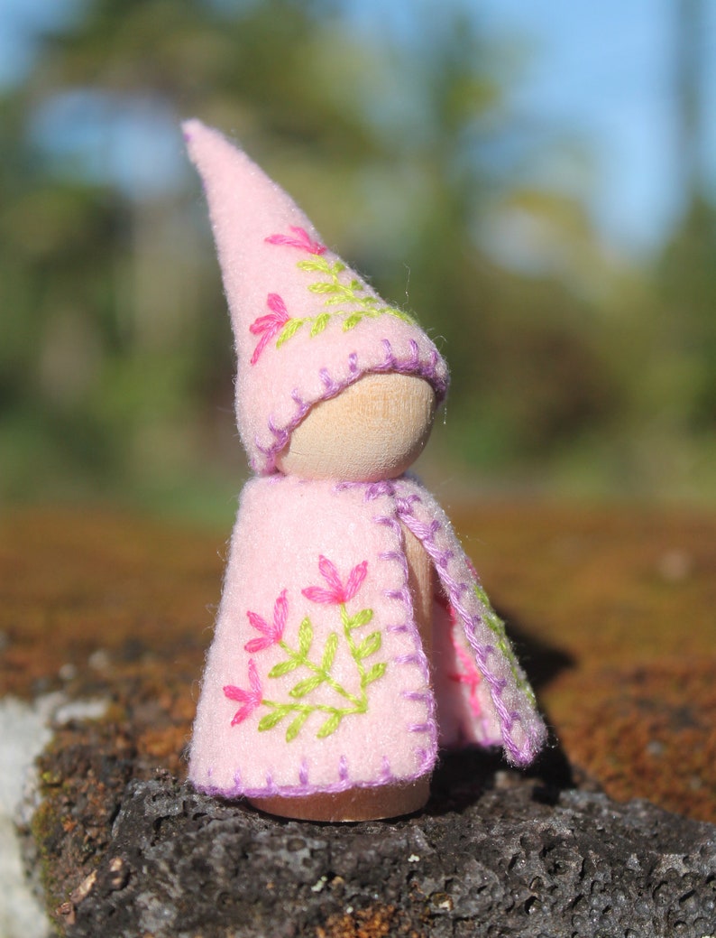 Wildflower Gnome Peg Doll Vegan image 4