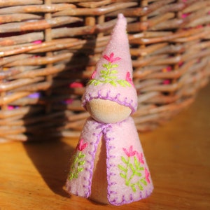 Wildflower Gnome Peg Doll Vegan image 1