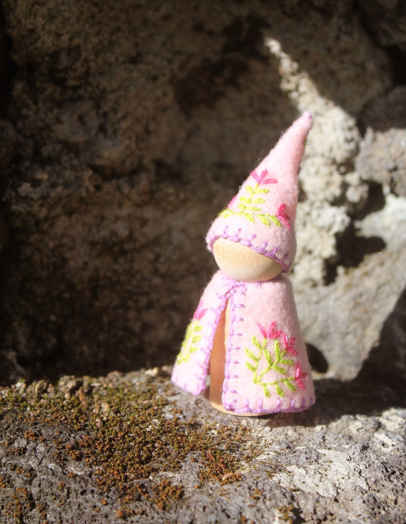 Wildflower Gnome Peg Doll Vegan image 3