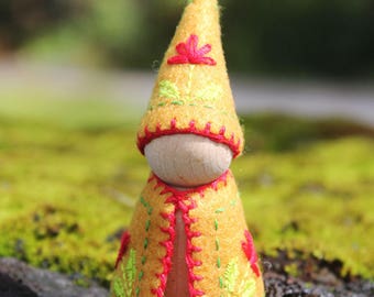 Blossom Gnome Waldorf Peg Doll - Vegan