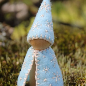 Snowflake Gnome Peg Doll Vegan image 1