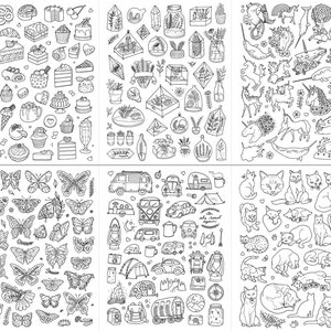 Colorable Stickers Pack DIY Color Your Own over 350 Stickers image 10