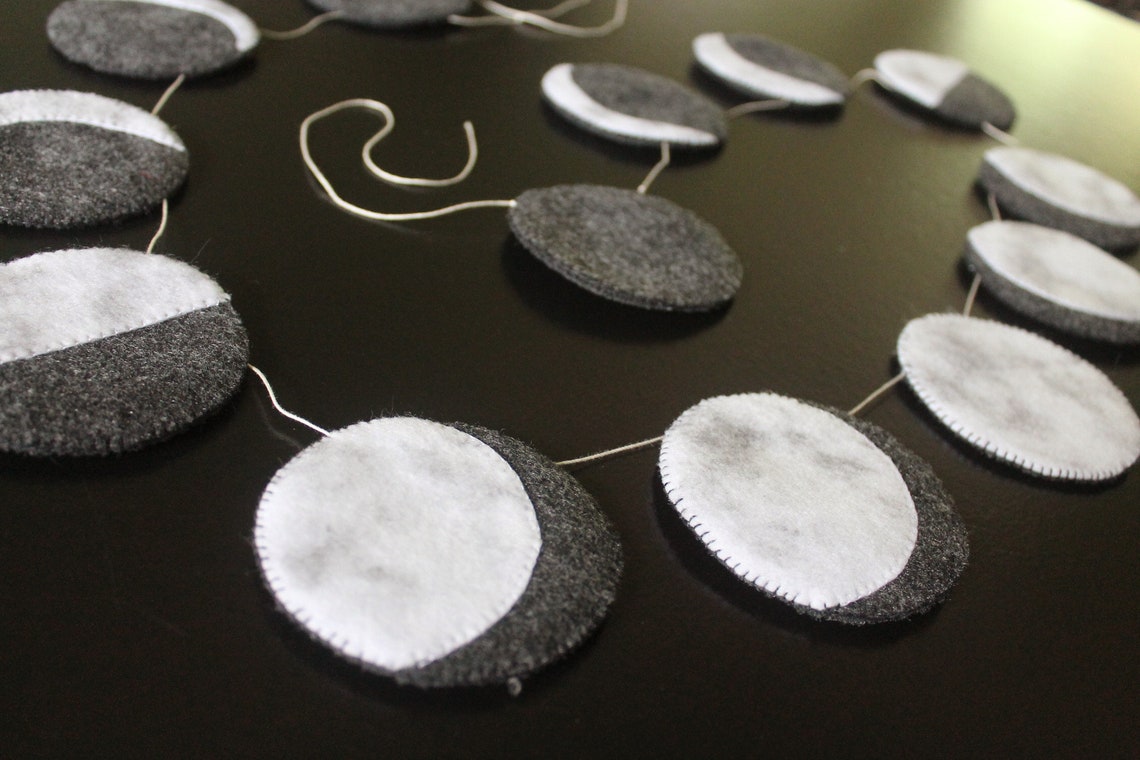 Felt Moon Phase Bunting / Banner Printable Pattern - Sew or No-sew - Etsy