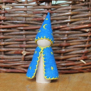 Starry Sky Gnome Peg Doll Vegan image 1