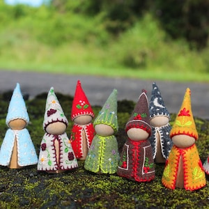 Starry Sky Gnome Peg Doll Vegan image 3