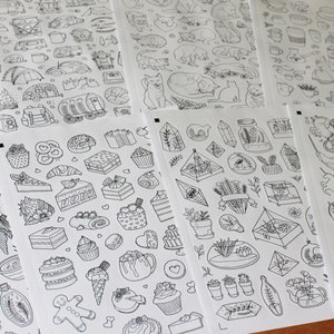 Colorable Stickers Pack DIY Color Your Own over 350 Stickers image 3