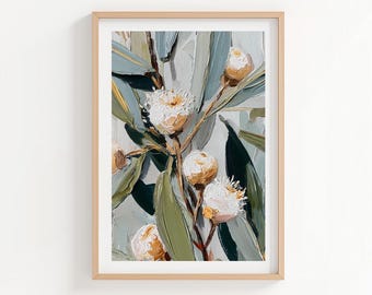Australian Native Botanical Wall Decor, Eucalyptus Gum Nut Flower Art | Digital Download Art | Modern Wall Art (P860)