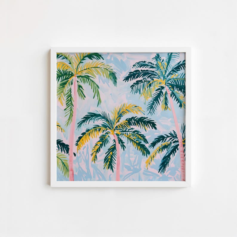 Printable Abstract Palm Tree Art Print, Tropical Boho Wall Decor ...