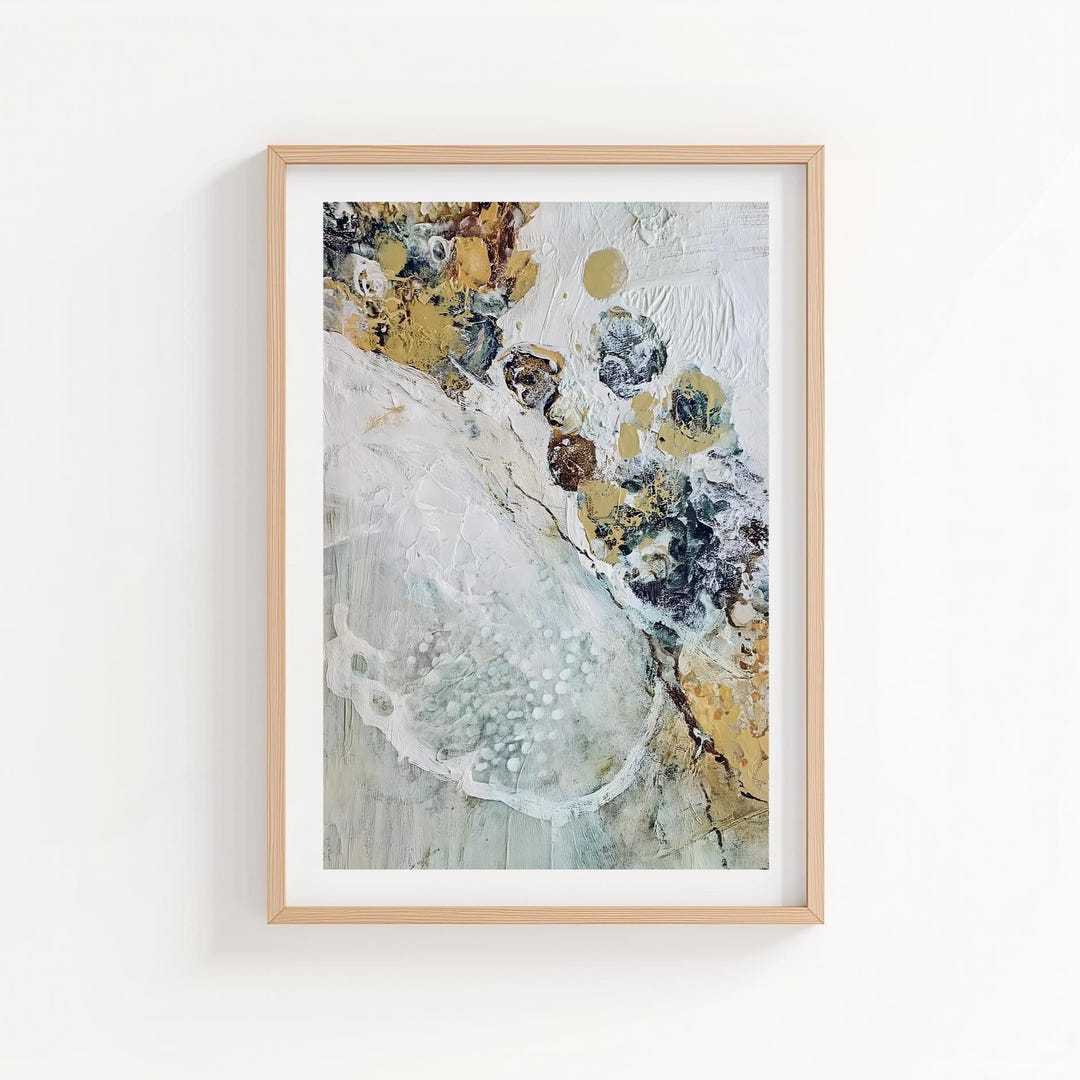 Abstract Coastal Wall Art Print, Modern Neutral Minimalist Digital ...
