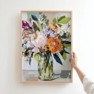 Abstract Floral Art Print: Bright Botanical Wall Decor (Digital Download)