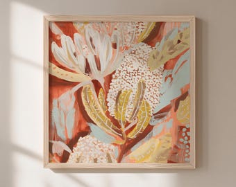 Abstract Floral Wall Art Printable, Modern Botanical Decor, Digital Download P2048