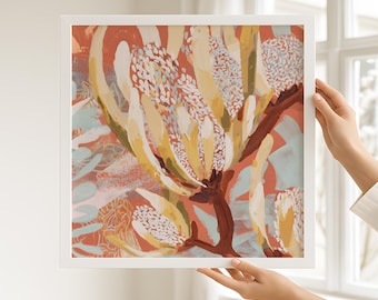 Abstract Floral Wall Art Printable, Modern Botanical Decor, Digital Download P2049