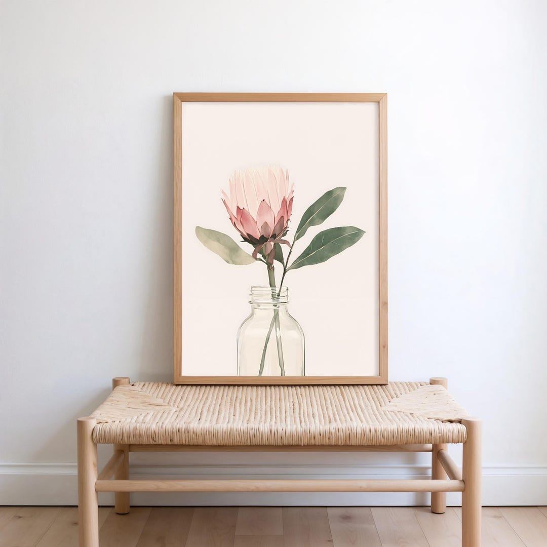 Printable Native Flower Art Print Protea Digital Floral Art Print