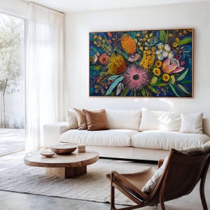 Printable Abstract Floral Art Print, Native Australian Flora, Floral Wall Art, Botanical Wall Art, Floral Digital Art Download (P545)