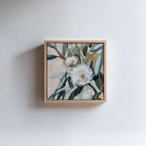 Printable Abstract Painting featuring Gum Nut flower, Native Australian Flora, Botanical Wall Art, Floral Digital Art Download (P453)