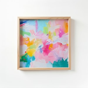 Rosa, Grün, Blauer Kunstdruck - Abstrakte Wandgestaltung (Digitaler Download, P658)