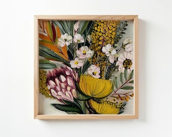 Australian Native Flower Art Print, Botanical Wall Decor, Modern Floral Painting (Digital Download, P1008)