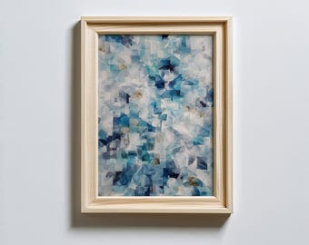 Stampa d'arte astratta stampabile, arte murale astratta, decorazione murale astratta, toni blu e grigi, download di arte digitale moderna (P587)