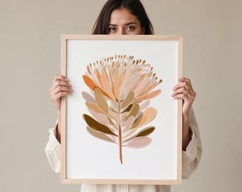 Abstract Australian Flora Art Print: Botanical Flower Illustration (Digital Download P661)