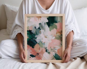 Abstrakte Blumen Illustration Kunstdruck: Botanische Wand Dekoration (Digitaler Download, P753)
