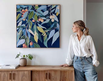 Printable Gum Tree Leaves Art Print, Native Australian Flora, Floral Wall Art, Botanical Wall Art, Floral Digital Art Download (P309)