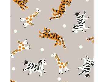 B T Y Yardage JUNGLE BABY by Lisa Whitebutton Arrow Toss in Gold