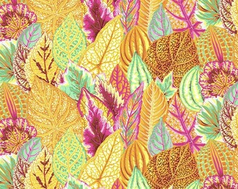 COLEUS in Gelb von Jacob Philips für Kaffe Fassett Collective, Free Spirit Fabrics, PJ30, B T Y