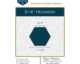 3/4-in Hexagon Paper Pieces for EPP English Paper Piecing by Quilt Papers