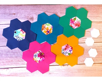 2-inch HEXAGON PAPER PIECES for English Paper Piecing, 2-inch sides, die-cut, Small, Medium, Large Packages
