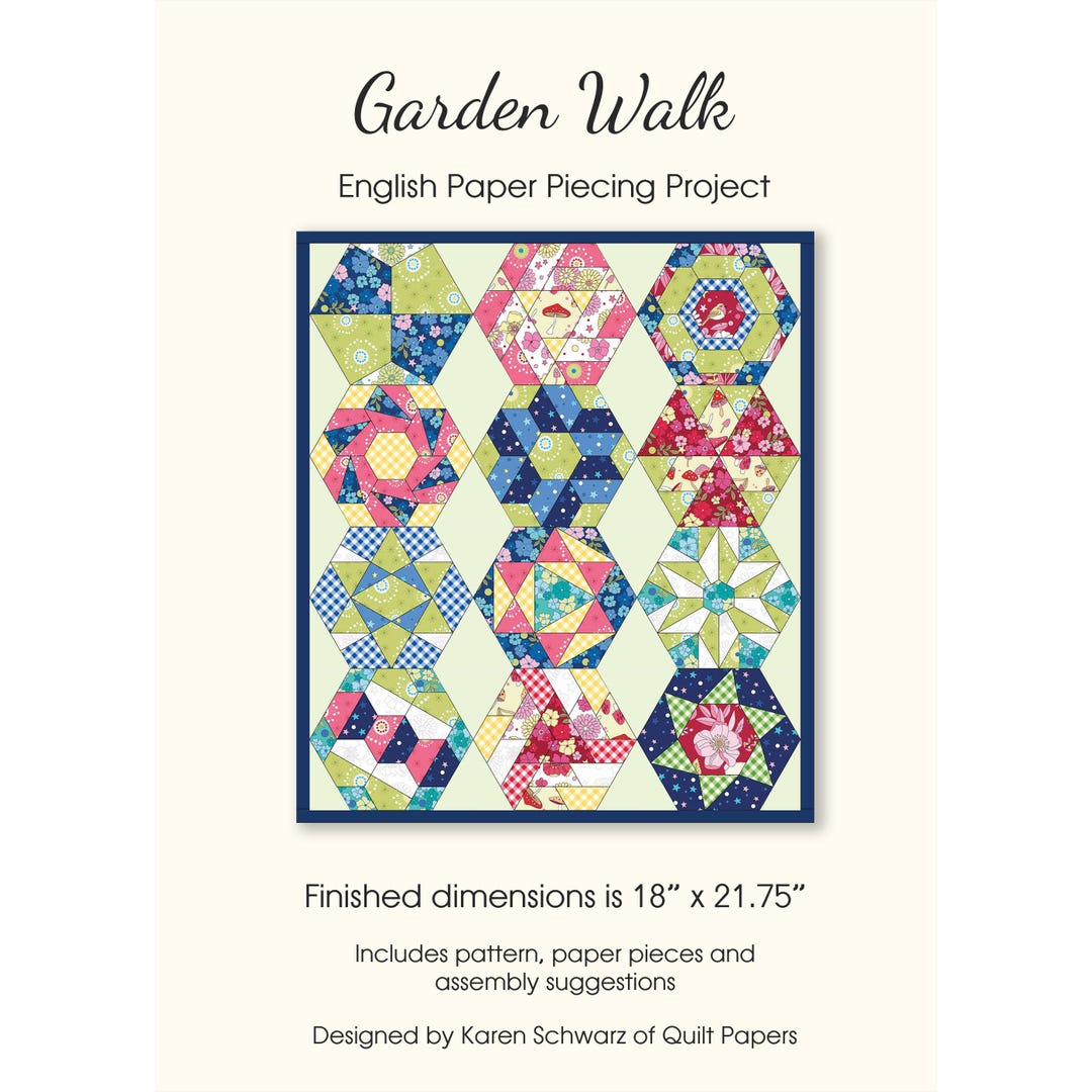 GARDEN WALK English Paper Piecing Project Kit With EPP Papers, Assembly ...