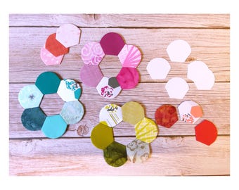 1-inch HEXAGON PETAL Paper Pieces for English Paper Piecing, 1-inch side, die-cut, Small, Medium, Large Packages